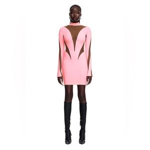 Mugler x HM Mesh-paneled Mini Dress
Pink